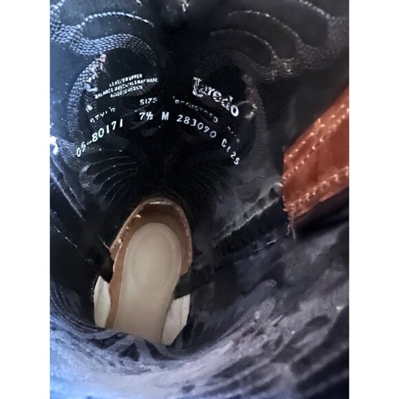 Laredo Womens Brown Leather Vintage Western Cowgirl Boots US 7.5M Pull On USA - Picture 10 of 11